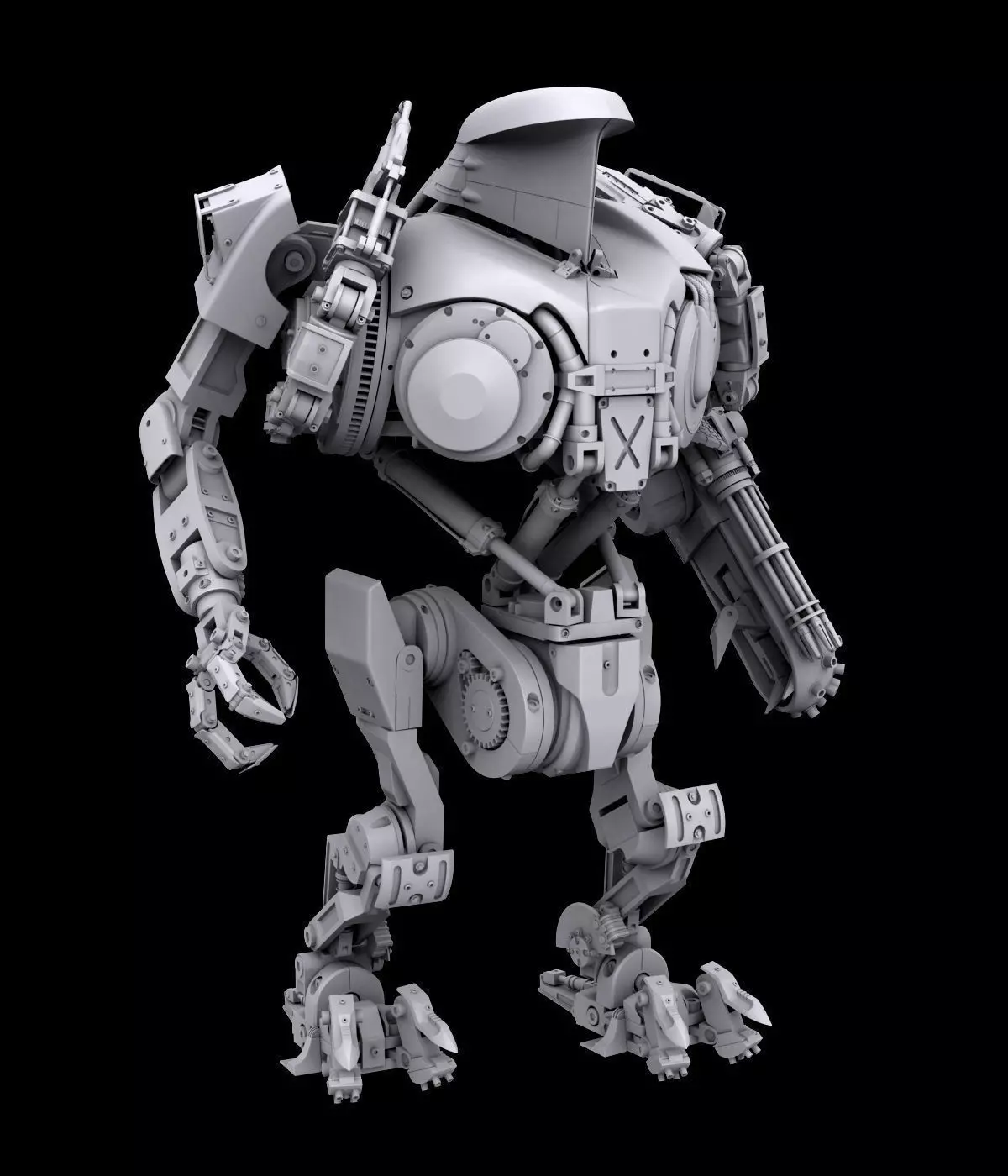 Old version Robocop2 movie Cain action figure 3d printable model 3D print model_5
