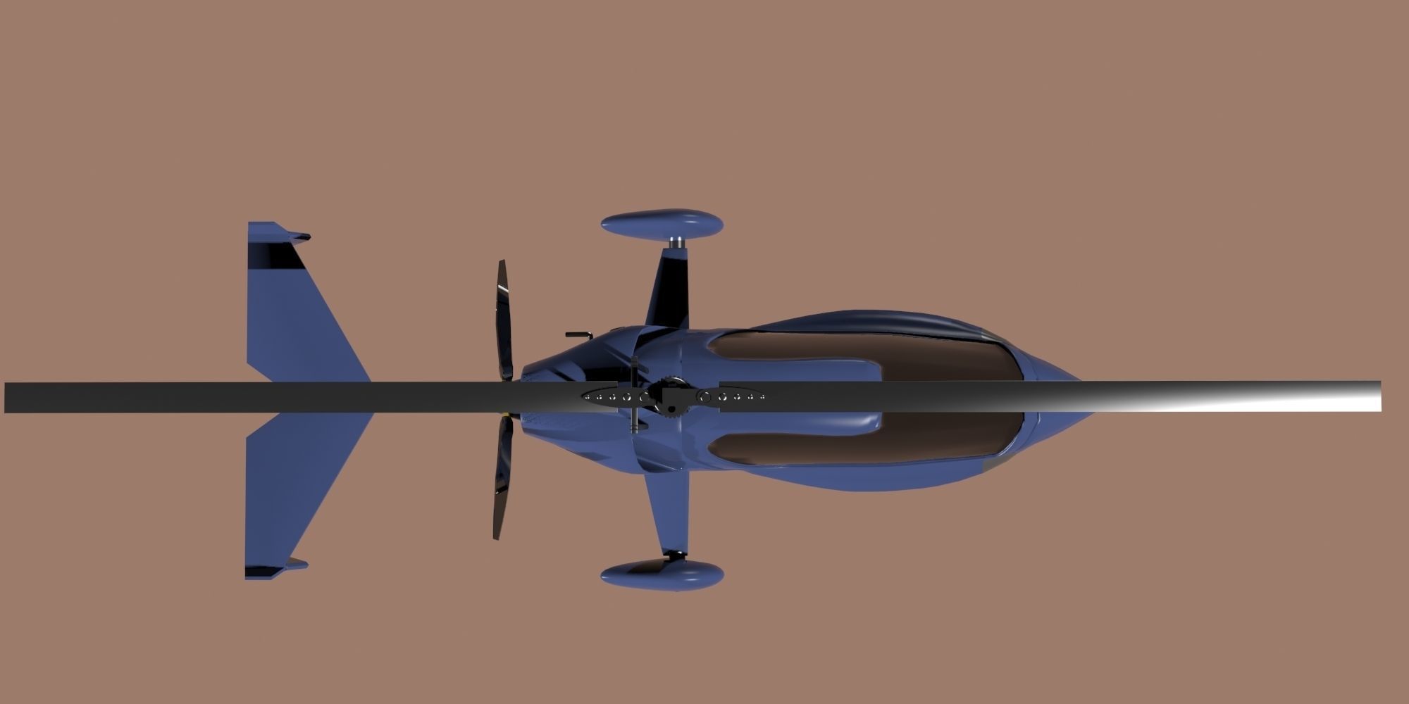 ELA Gyroplane  Low-poly 3D model_8