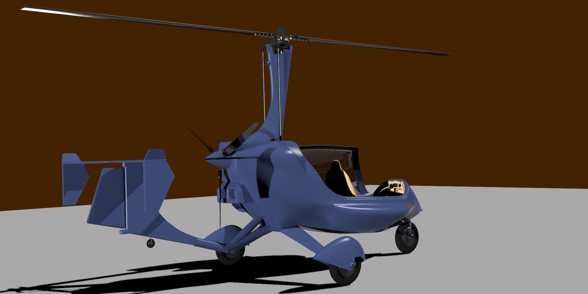 ELA Gyroplane  Low-poly 3D model_3
