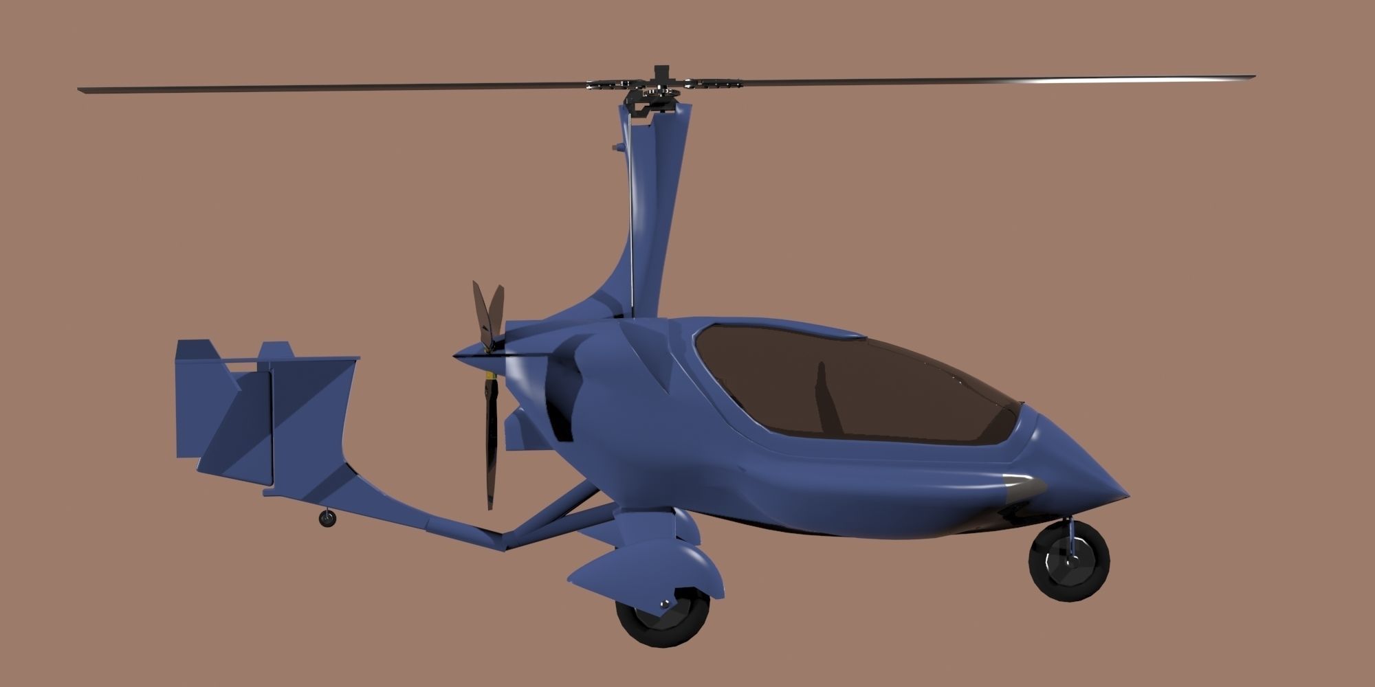 ELA Gyroplane  Low-poly 3D model_7