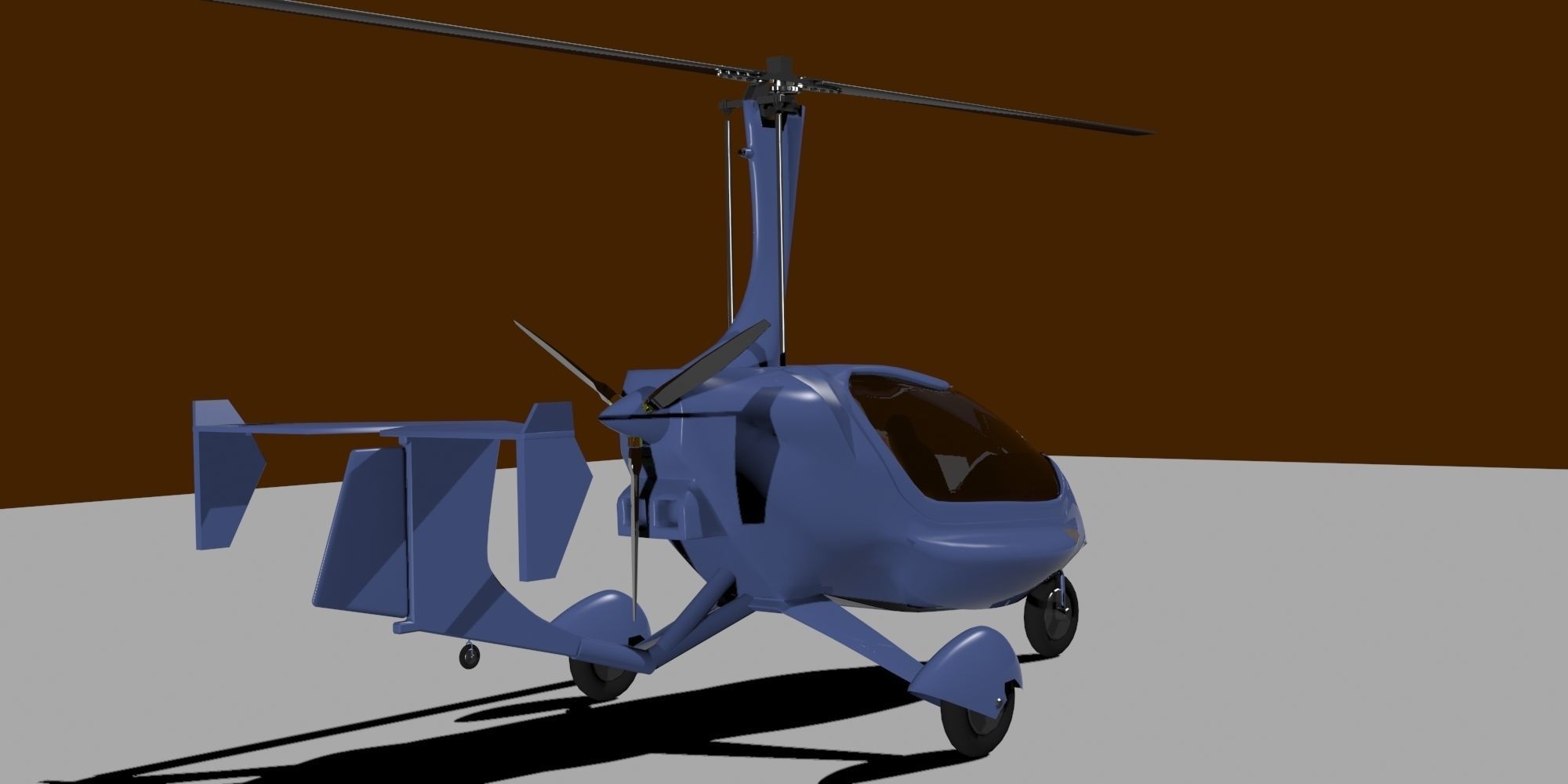 ELA Gyroplane  Low-poly 3D model_6