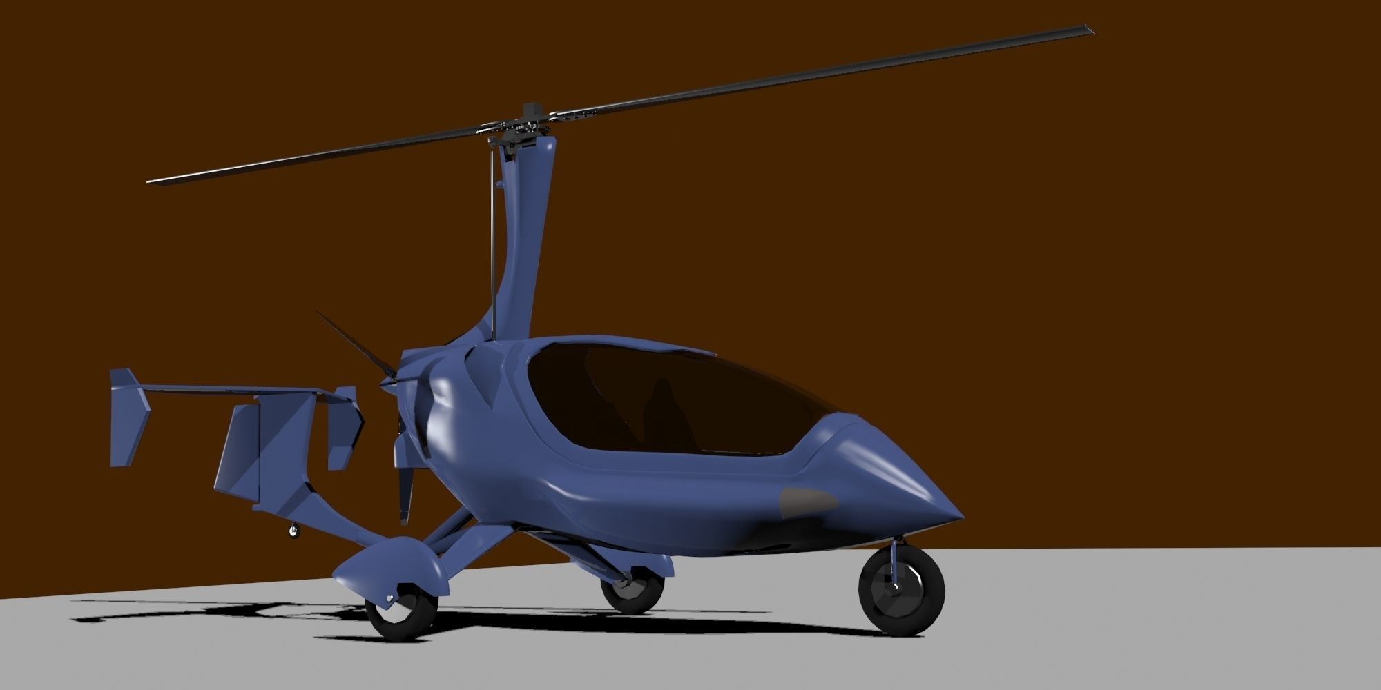 ELA Gyroplane  Low-poly 3D model_5