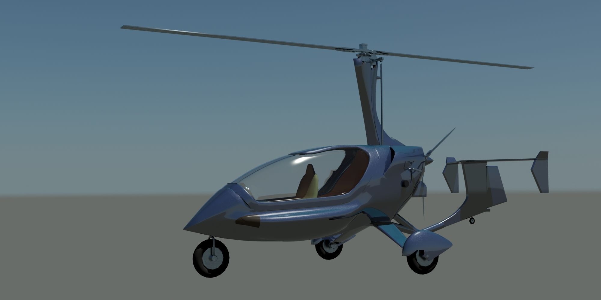 ELA Gyroplane  Low-poly 3D model_11