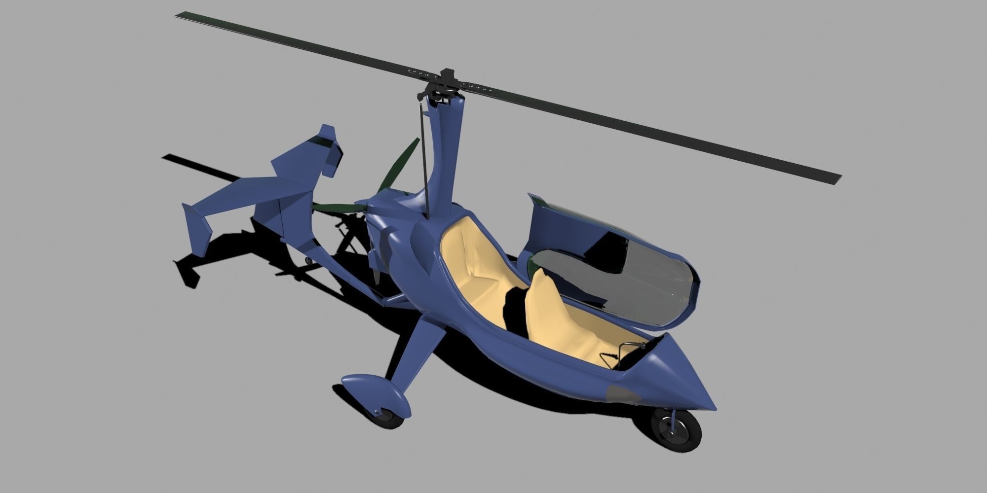 ELA Gyroplane  Low-poly 3D model_1