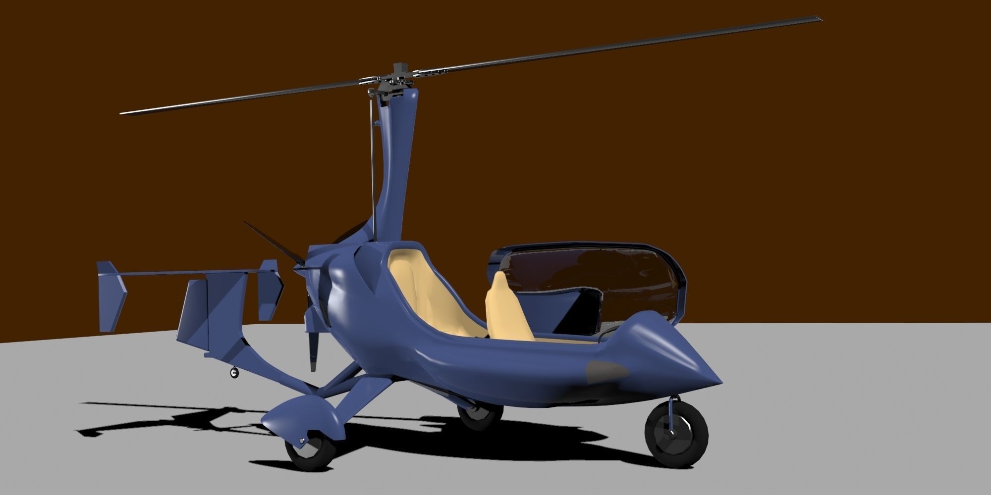 ELA Gyroplane  Low-poly 3D model_2