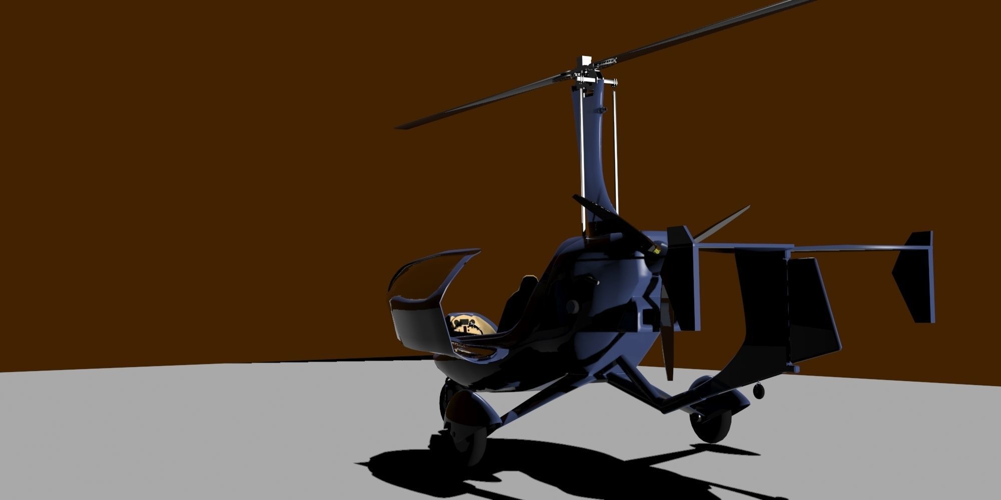 ELA Gyroplane  Low-poly 3D model_4