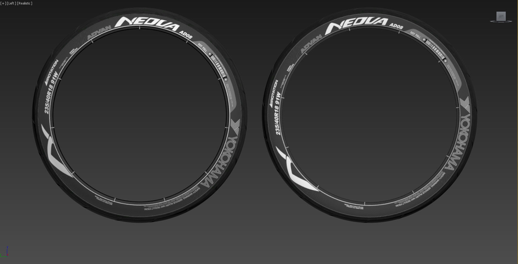 Yokohama Advan A048 and Stretch Low-poly 3D model_14