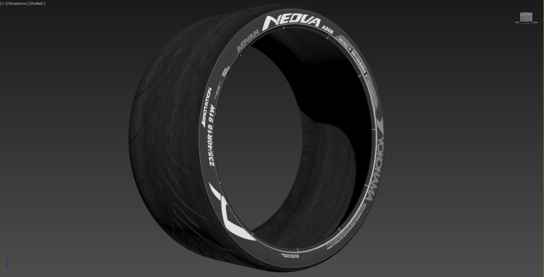 Yokohama Advan A048 and Stretch Low-poly 3D model_8