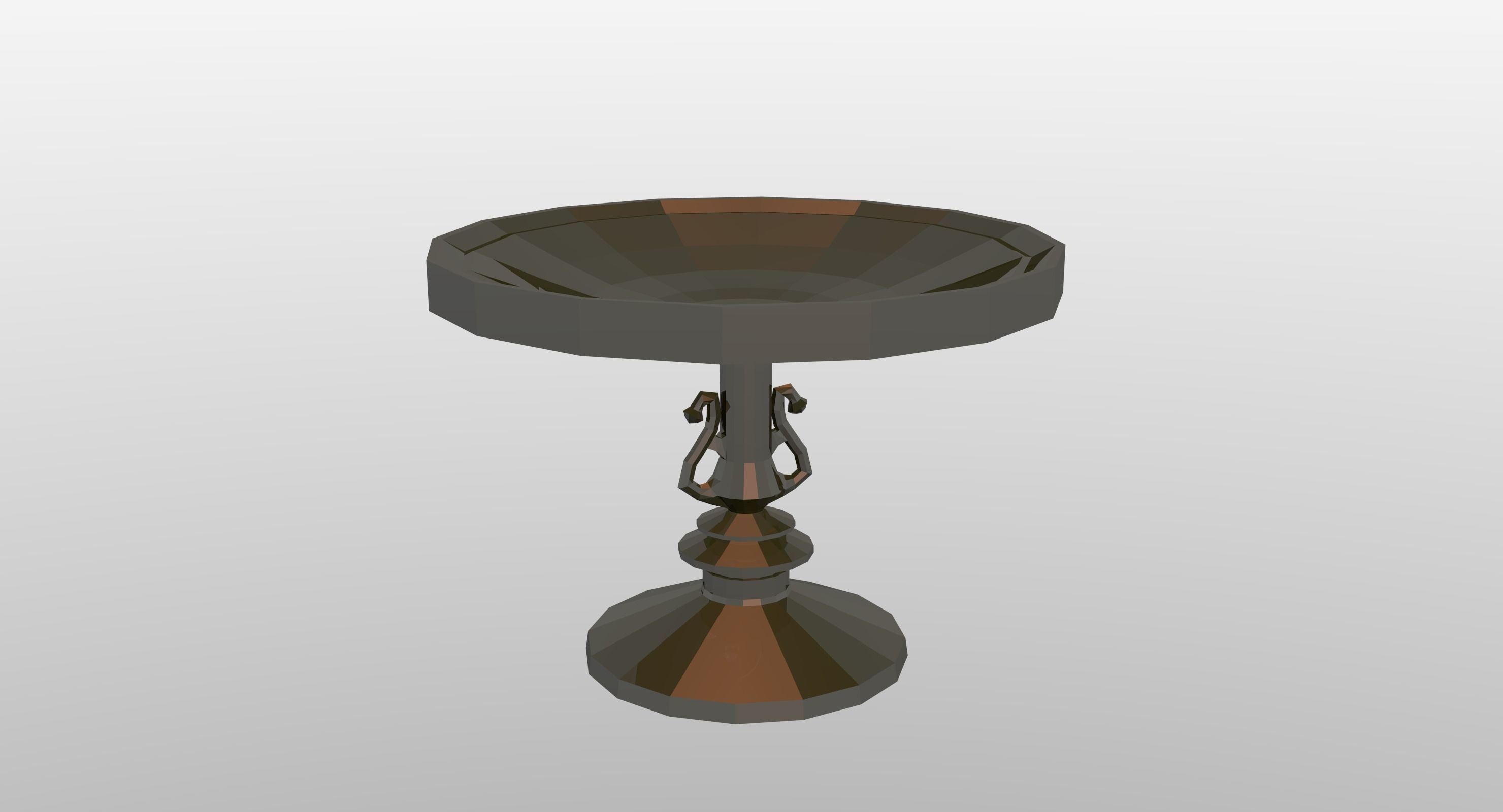 Birdbath Low-poly 3D model_0