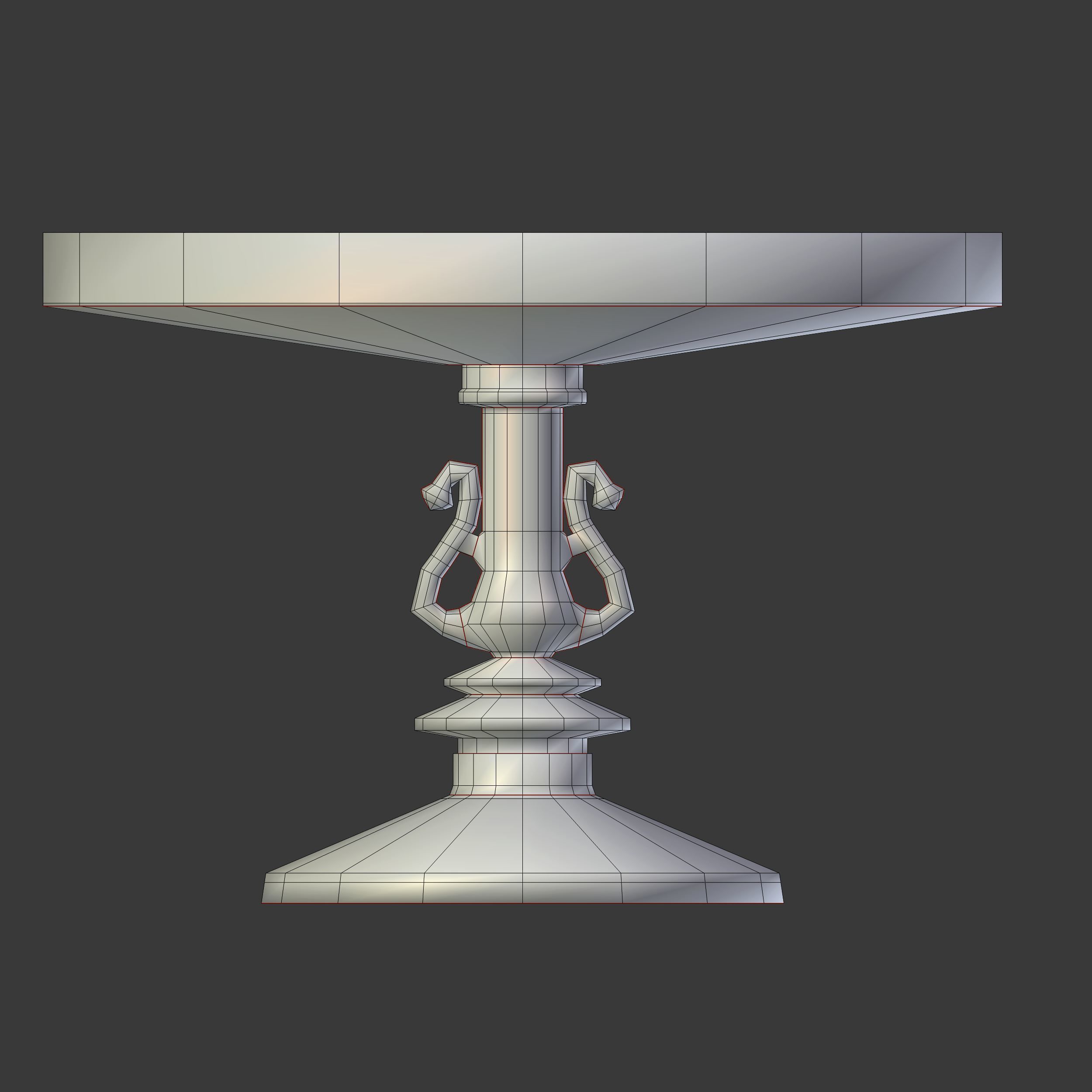 Birdbath Low-poly 3D model_6