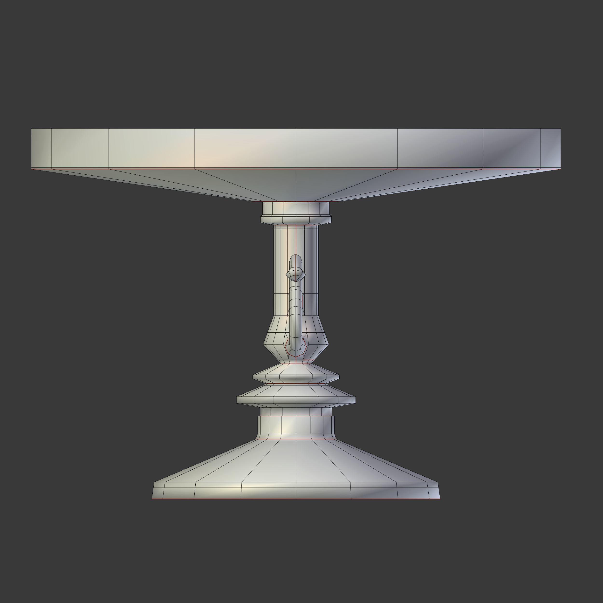 Birdbath Low-poly 3D model_4