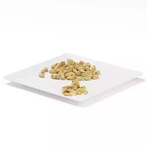 Pistachios on White Plate