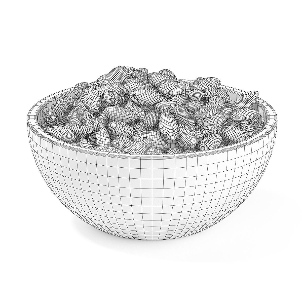 Bowl of Almonds 3D model_3