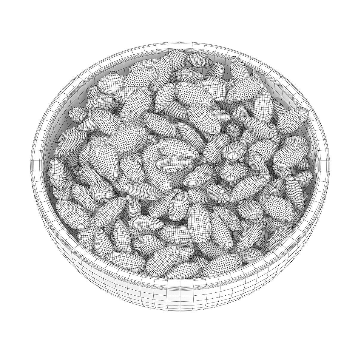 Bowl of Almonds 3D model_5
