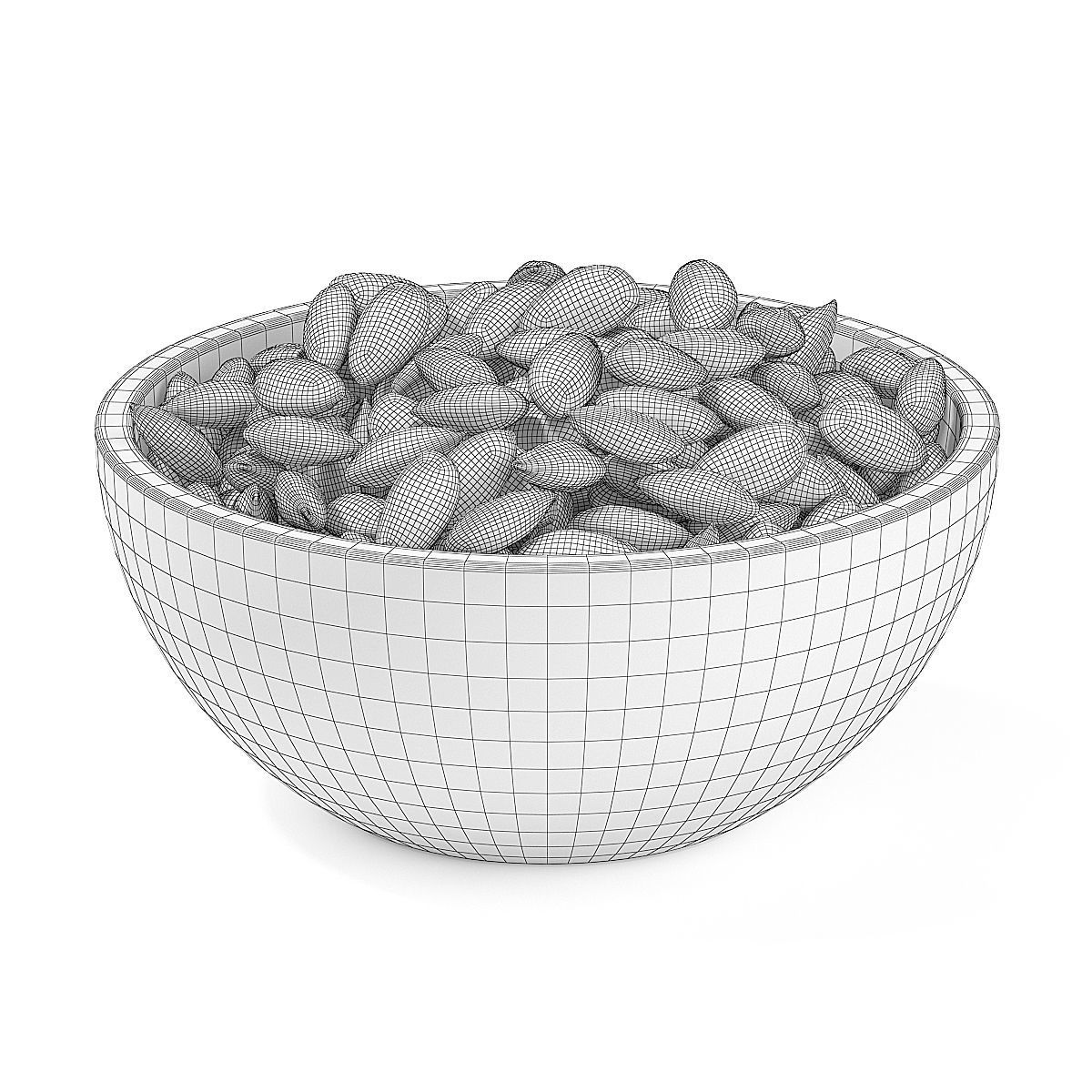 Bowl of Almonds 3D model_1