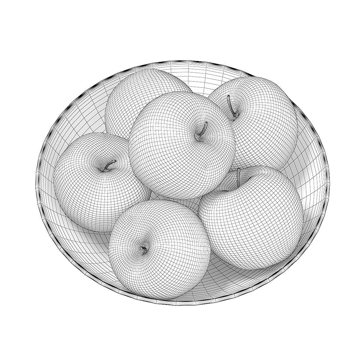 Bowl of Apples 3D model_5