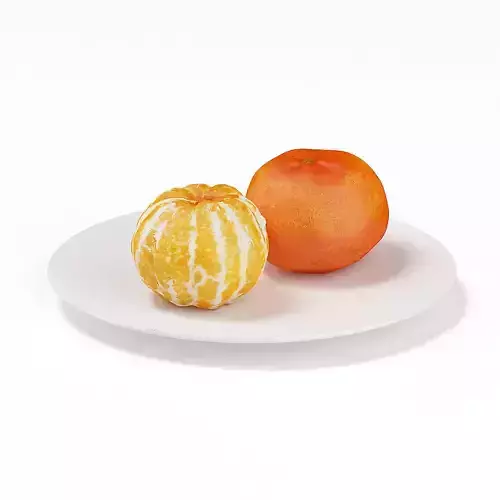 Tangerines on White Plate