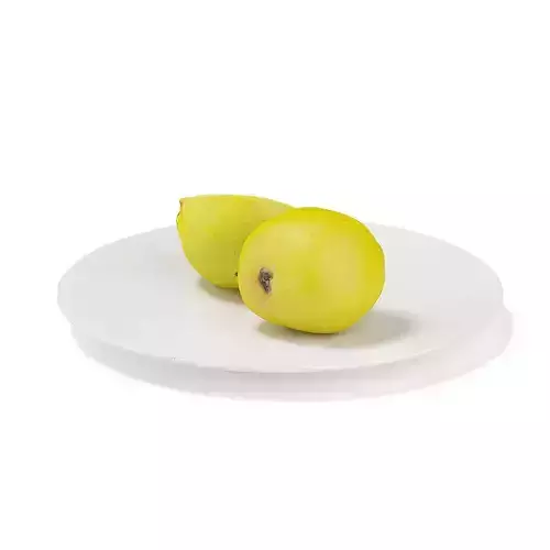 Quince on White Plate 3D model