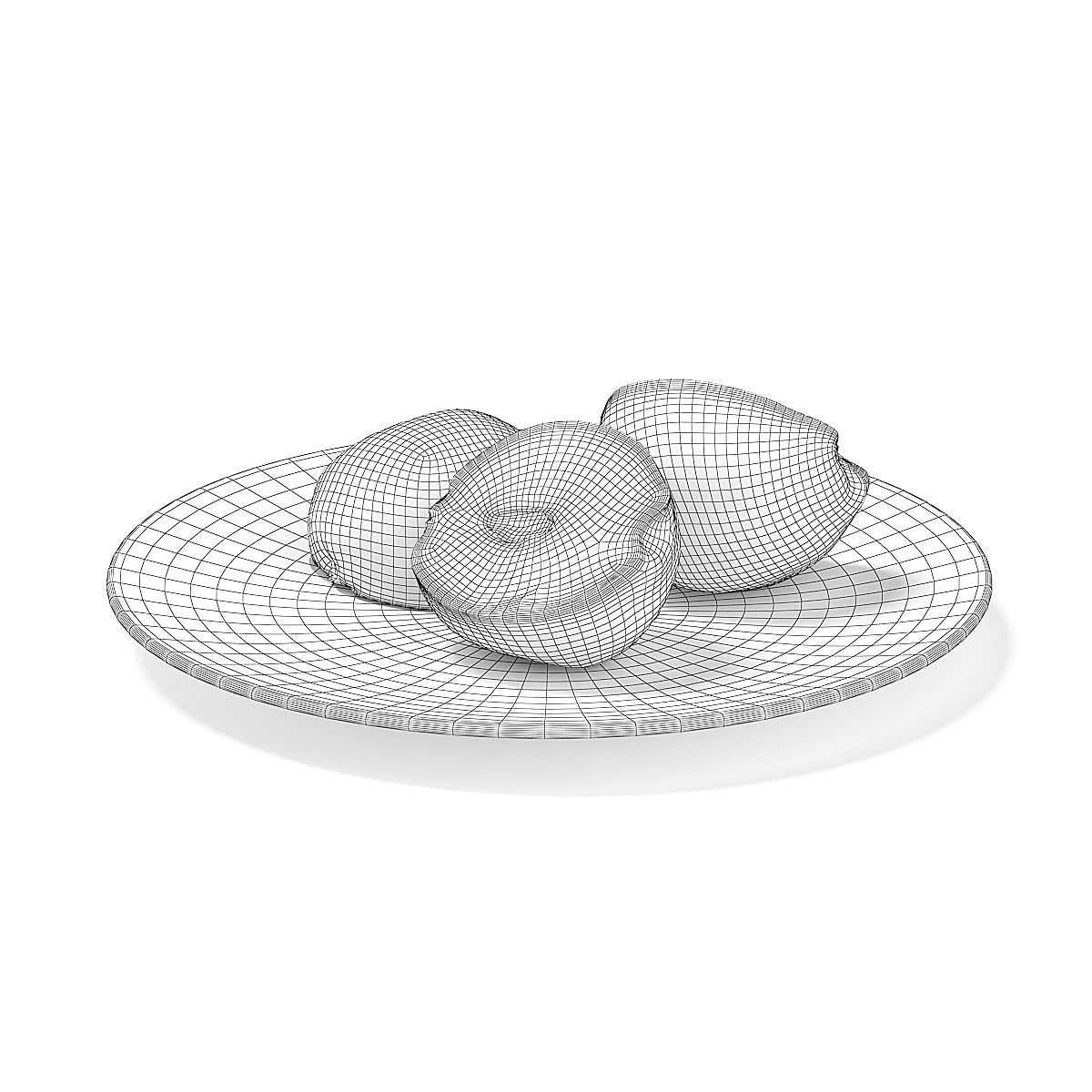 Sliced Quinces on White Plate 3D model_3