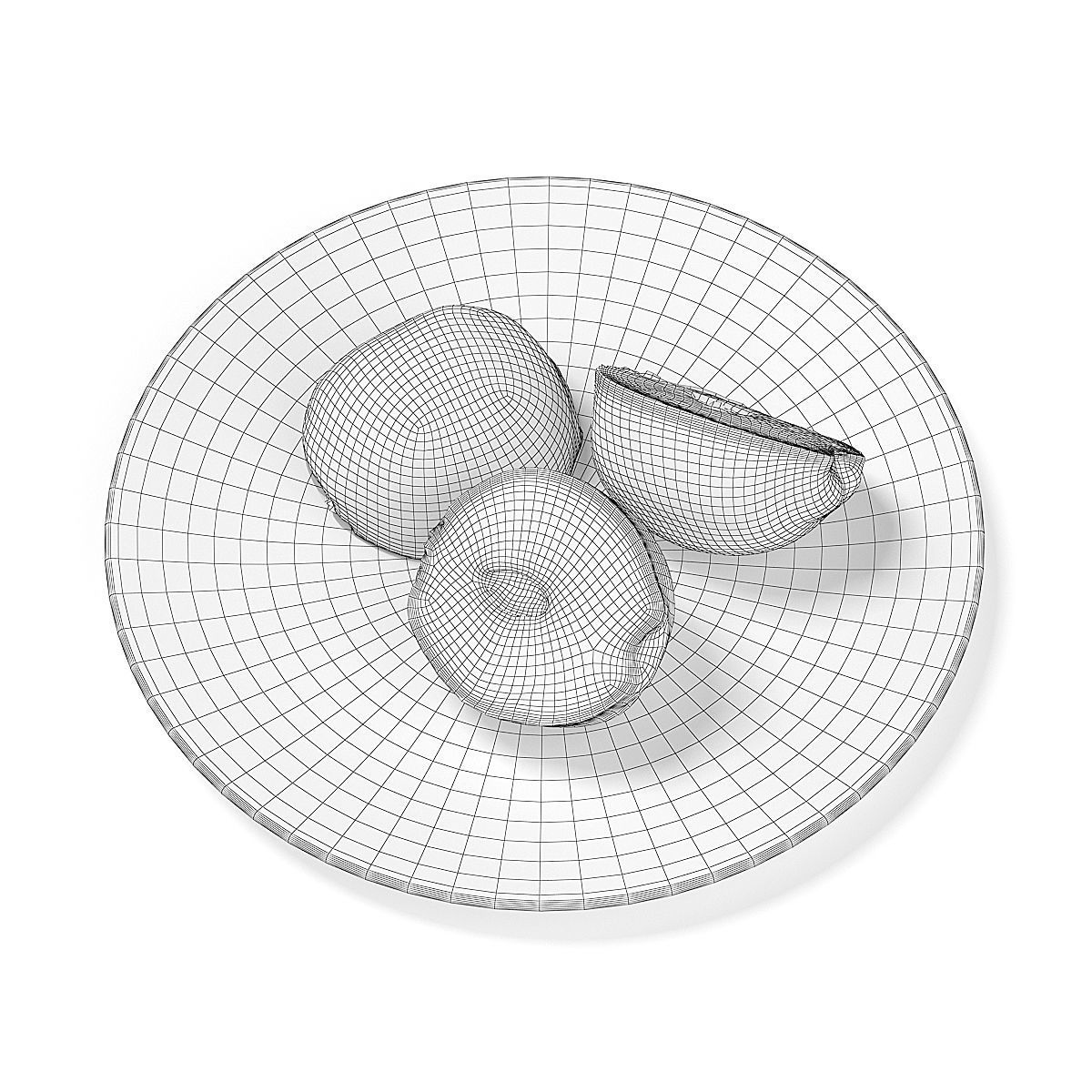 Sliced Quinces on White Plate 3D model_5