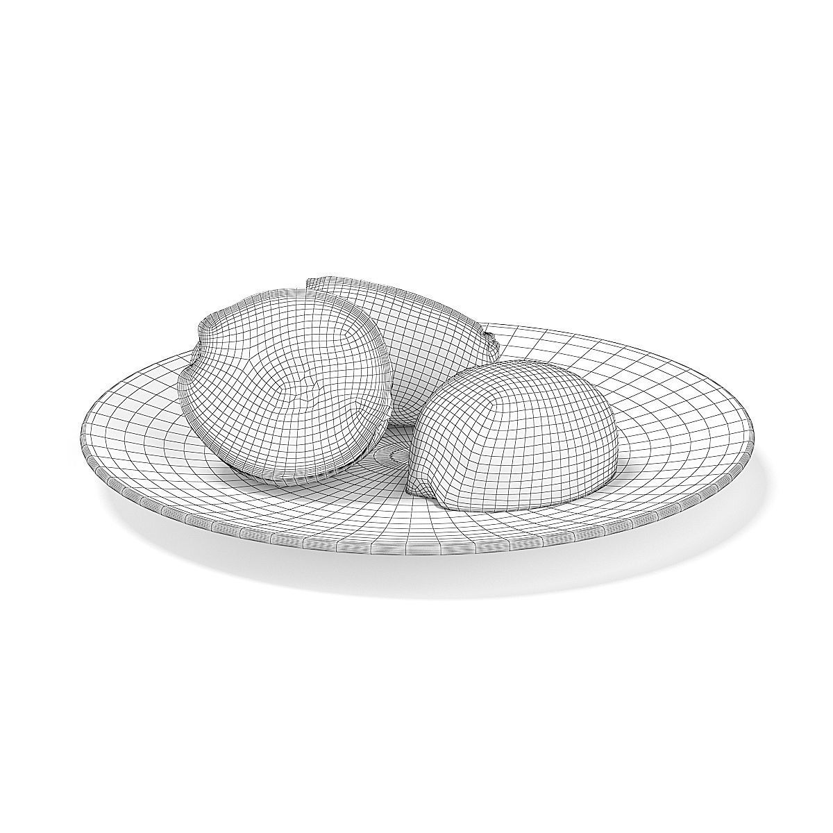 Sliced Quinces on White Plate 3D model_1