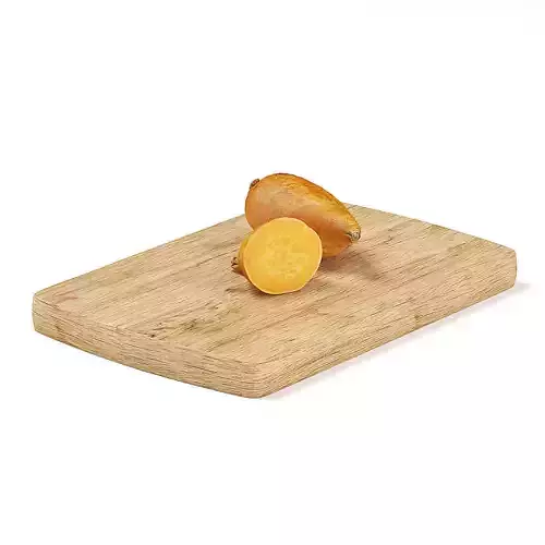 Cutted Yams on Wooden Board