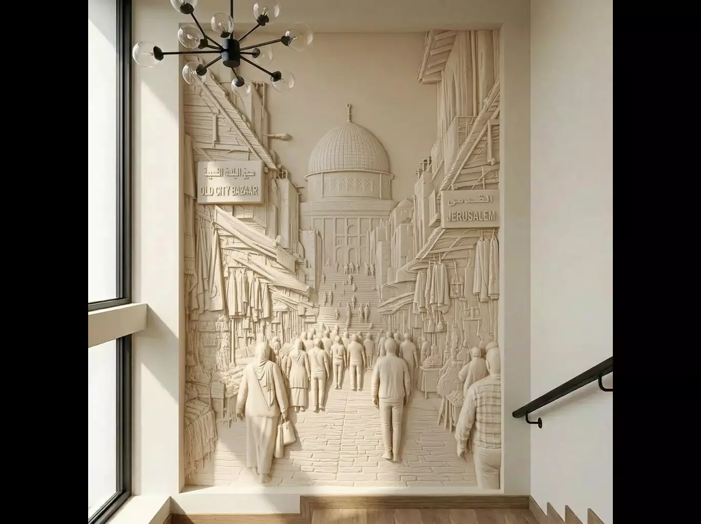 Al Quds Bazaar 3d Relief Mural for wall 3D print model