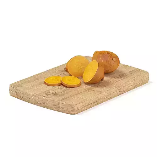 Sliced Yams on Wooden Board