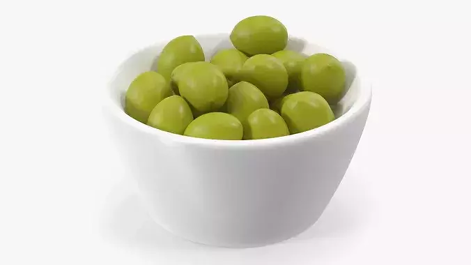 Bowl of Fresh Olives 3D model 7