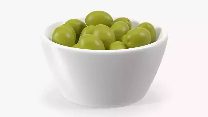 Bowl of Fresh Olives 3D model