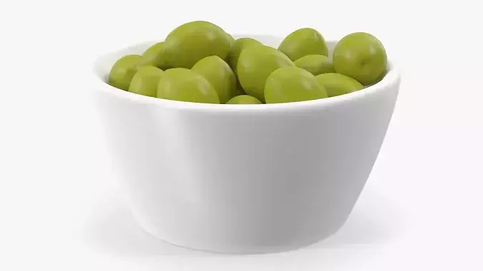 Bowl of Fresh Olives 3D model 5