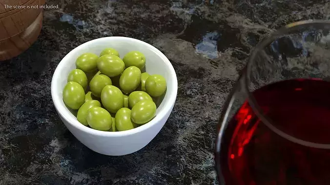 Bowl of Fresh Olives 3D model 4