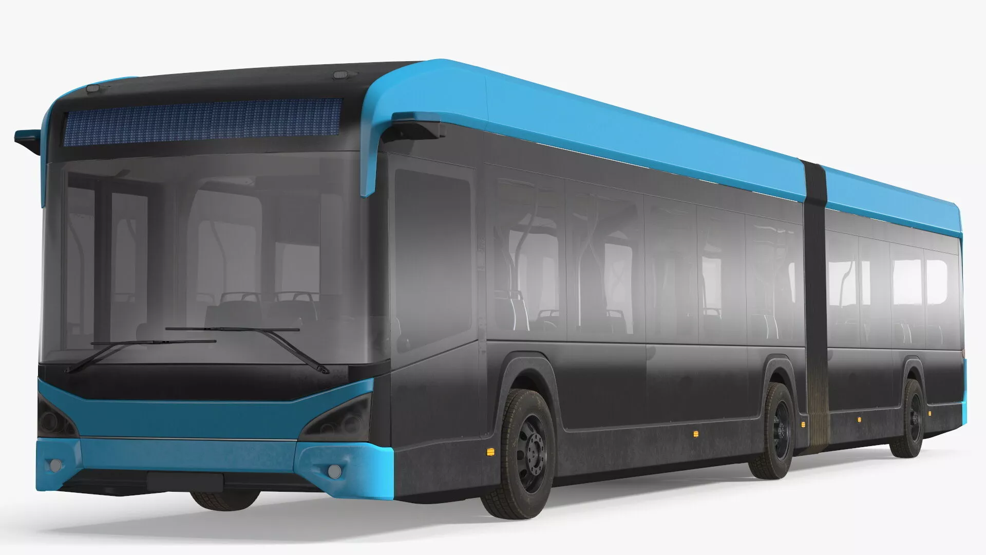 Modern Urban Low Floor Articulated Bus Rigged for Maya 3D model