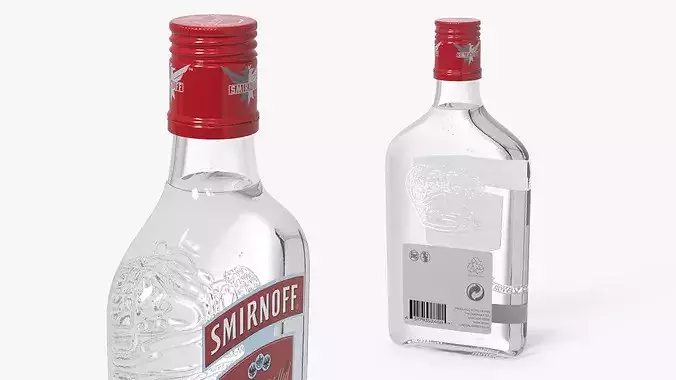 Smirnoff No21 Vodka Bottles Set 3D model 6