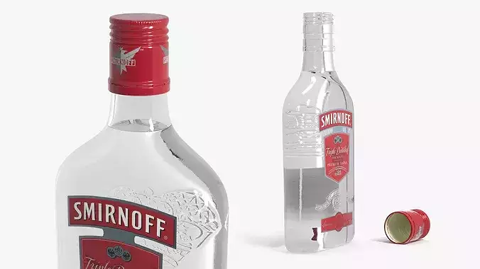 Smirnoff No21 Vodka Bottles Set 3D model 5
