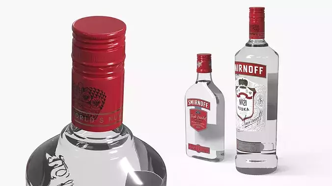 Smirnoff No21 Vodka Bottles Set 3D model
