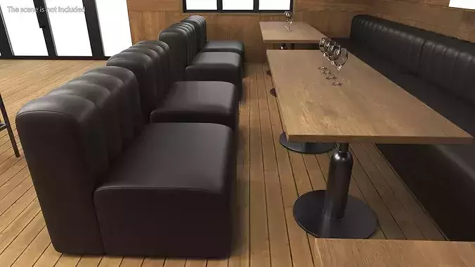 Leather Couch 3D model 4