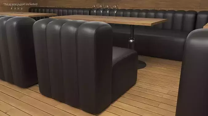 Leather Couch 3D model 3