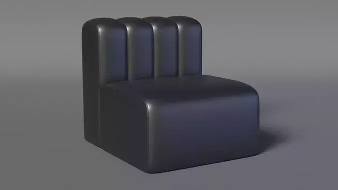 Leather Couch 3D model 6