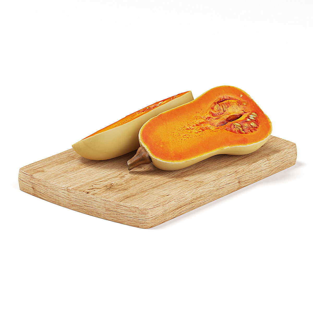 Sliced Oblong Pumpkin 3D model_2