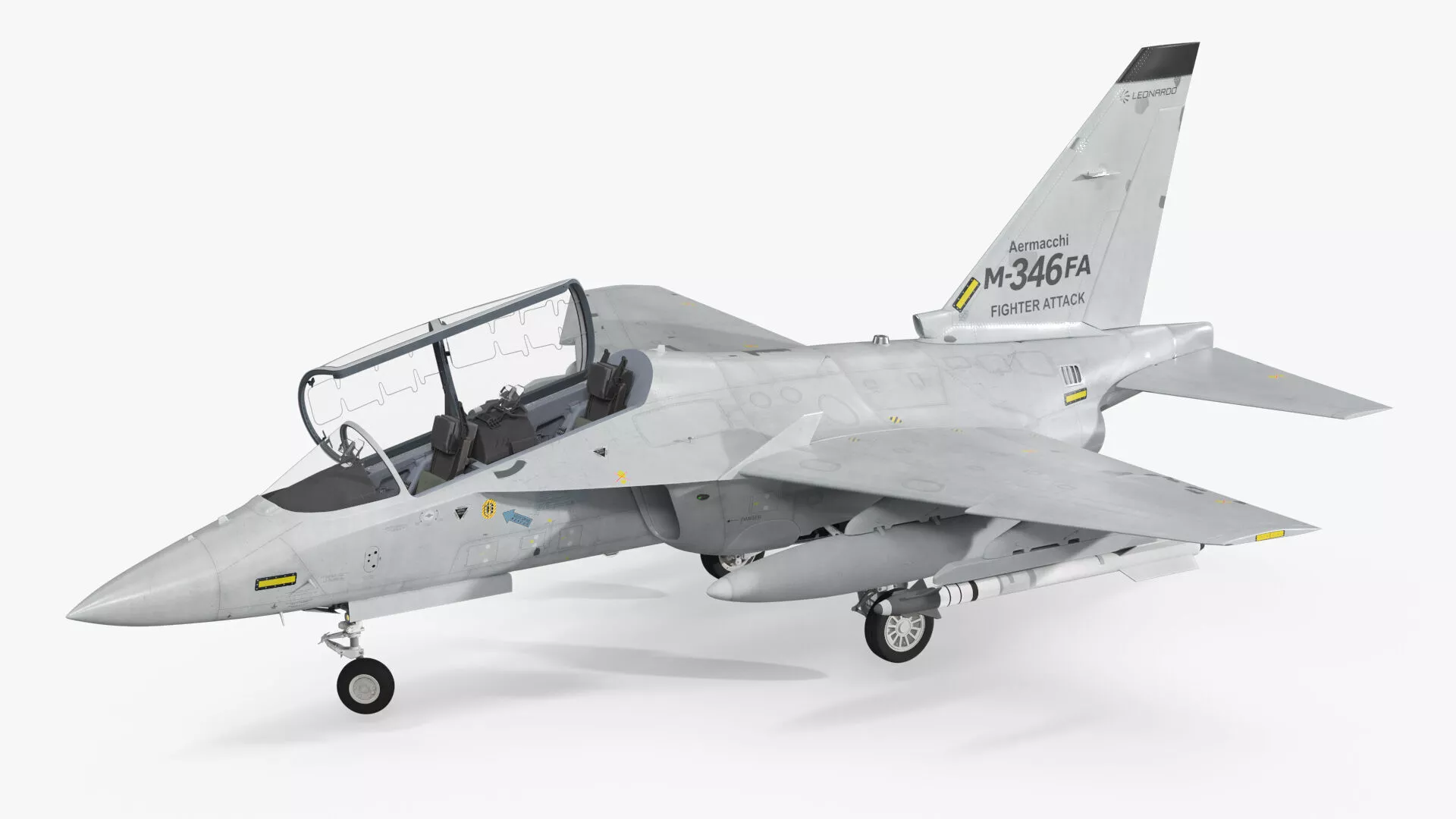 Aermacchi M-346FA Light Attack Jet Gray Rigged 3D model