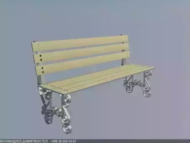 Simple bench 3D print model
