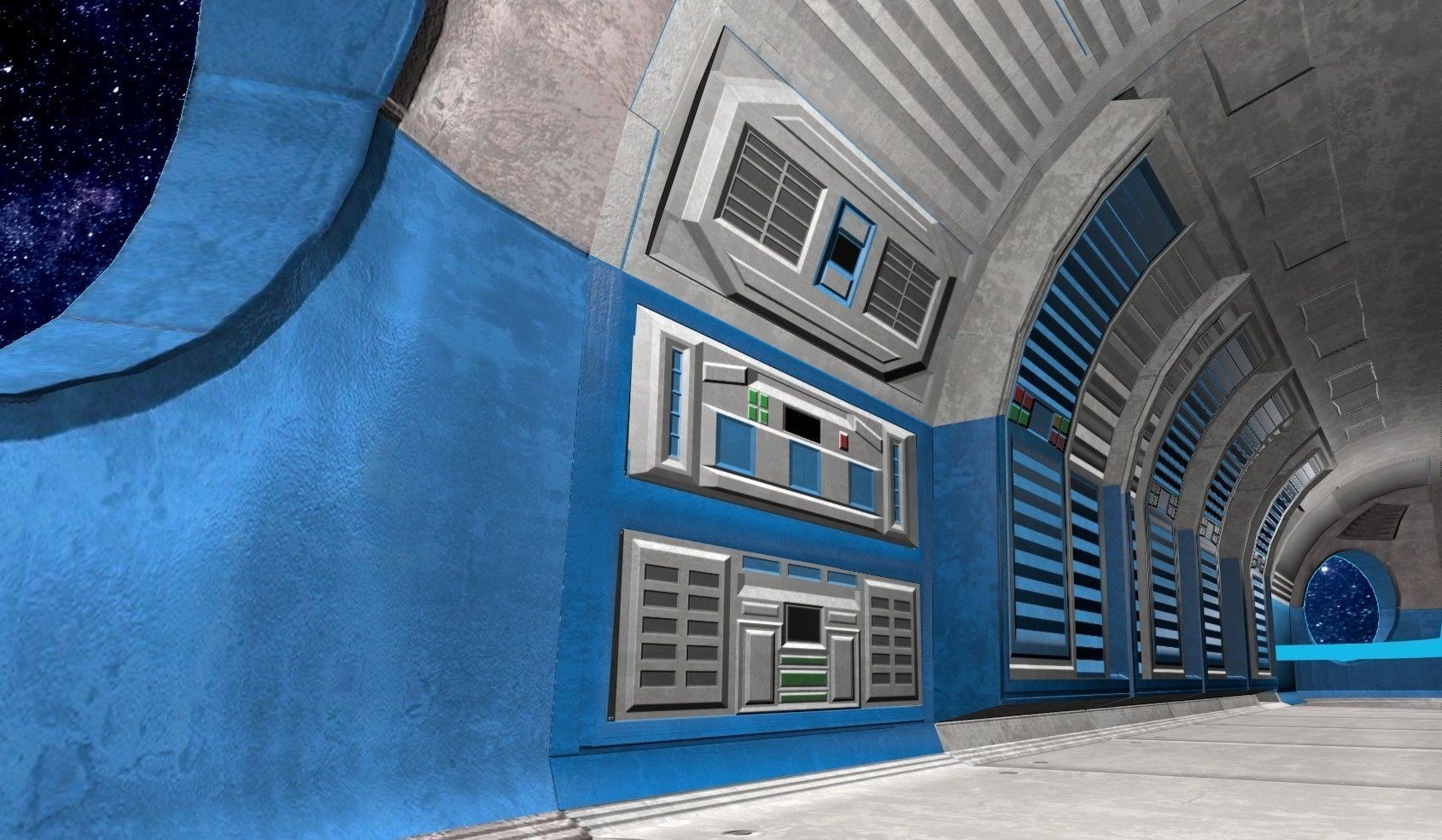 Game-Ready Modular Space Station Interior Kit Low-poly 3D model_5