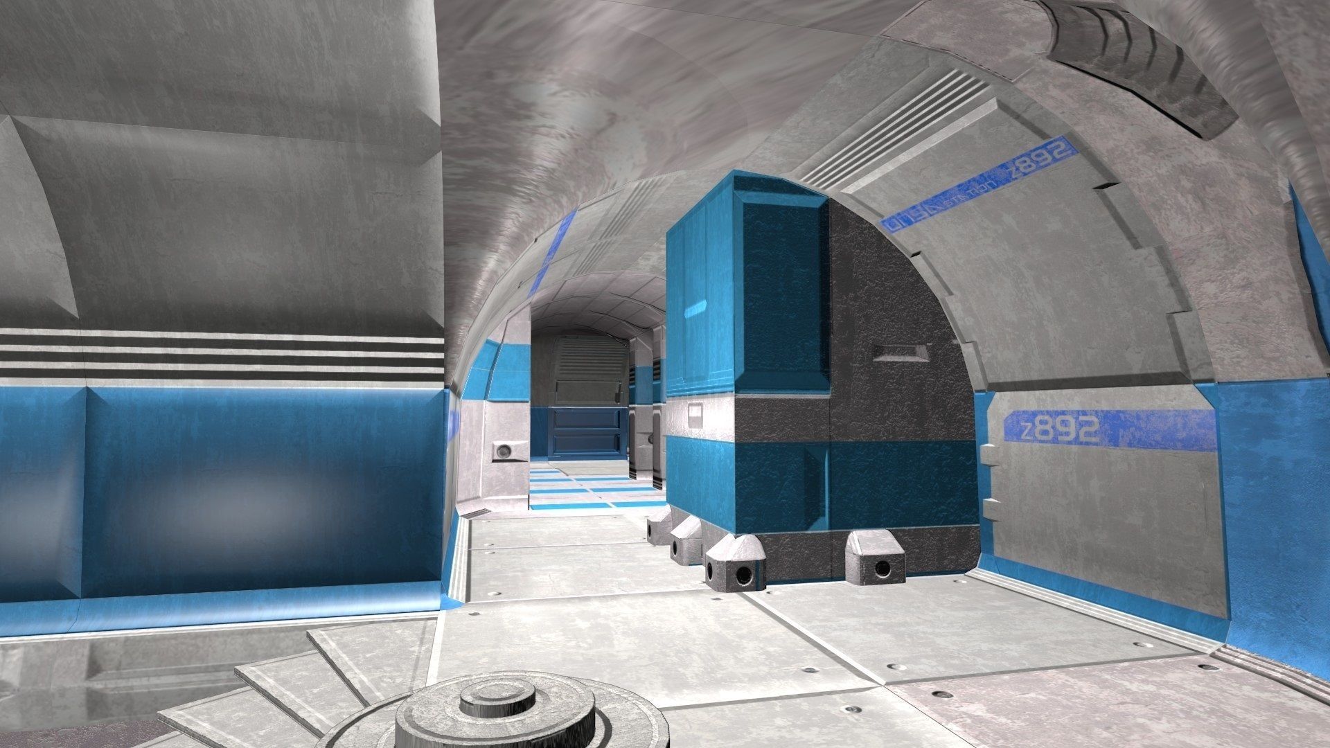 Game-Ready Modular Space Station Interior Kit Low-poly 3D model_8