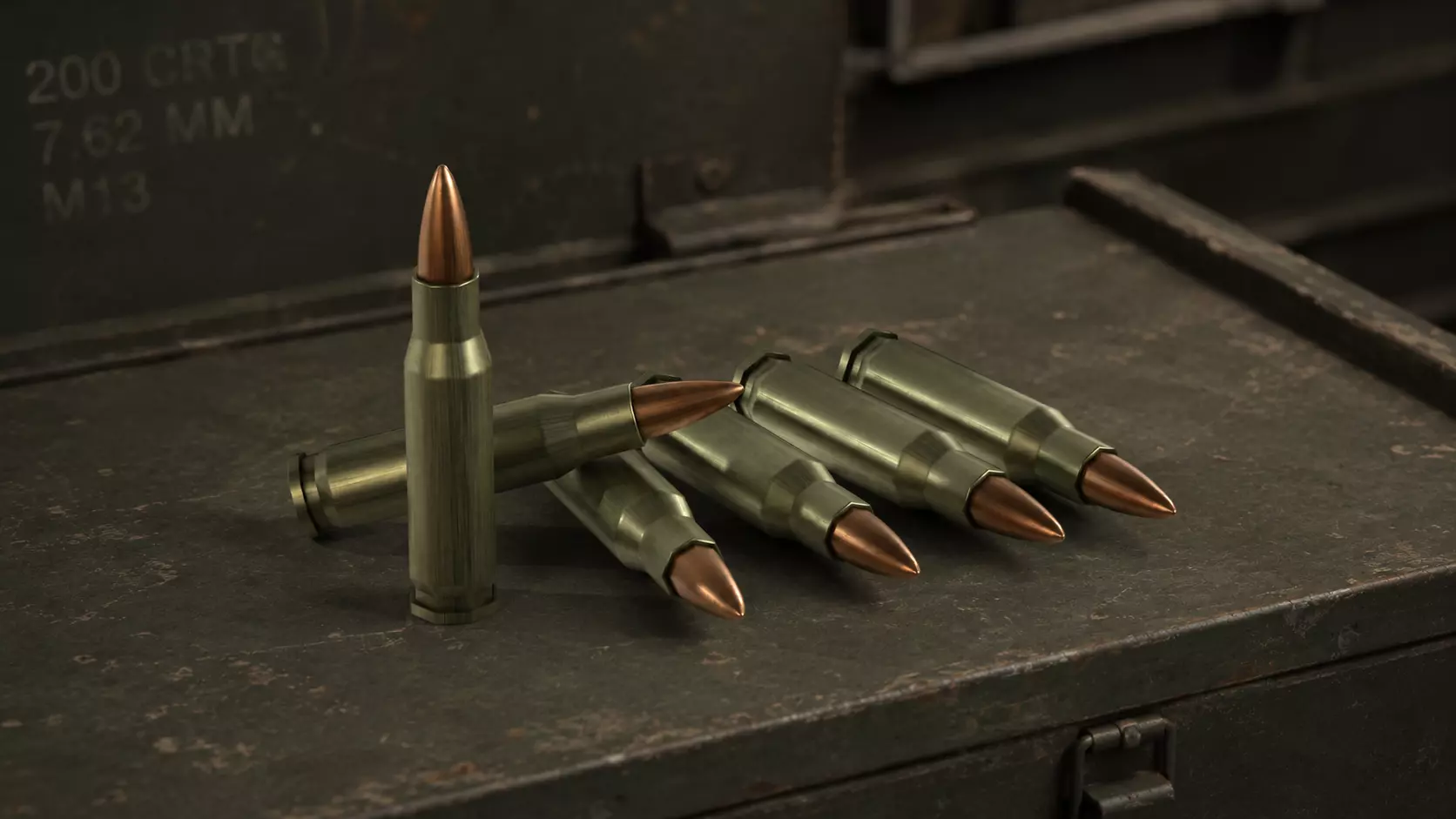 Military Ammo Cartridge Set - Realistic Bullet 3D Model Low-poly 3D model