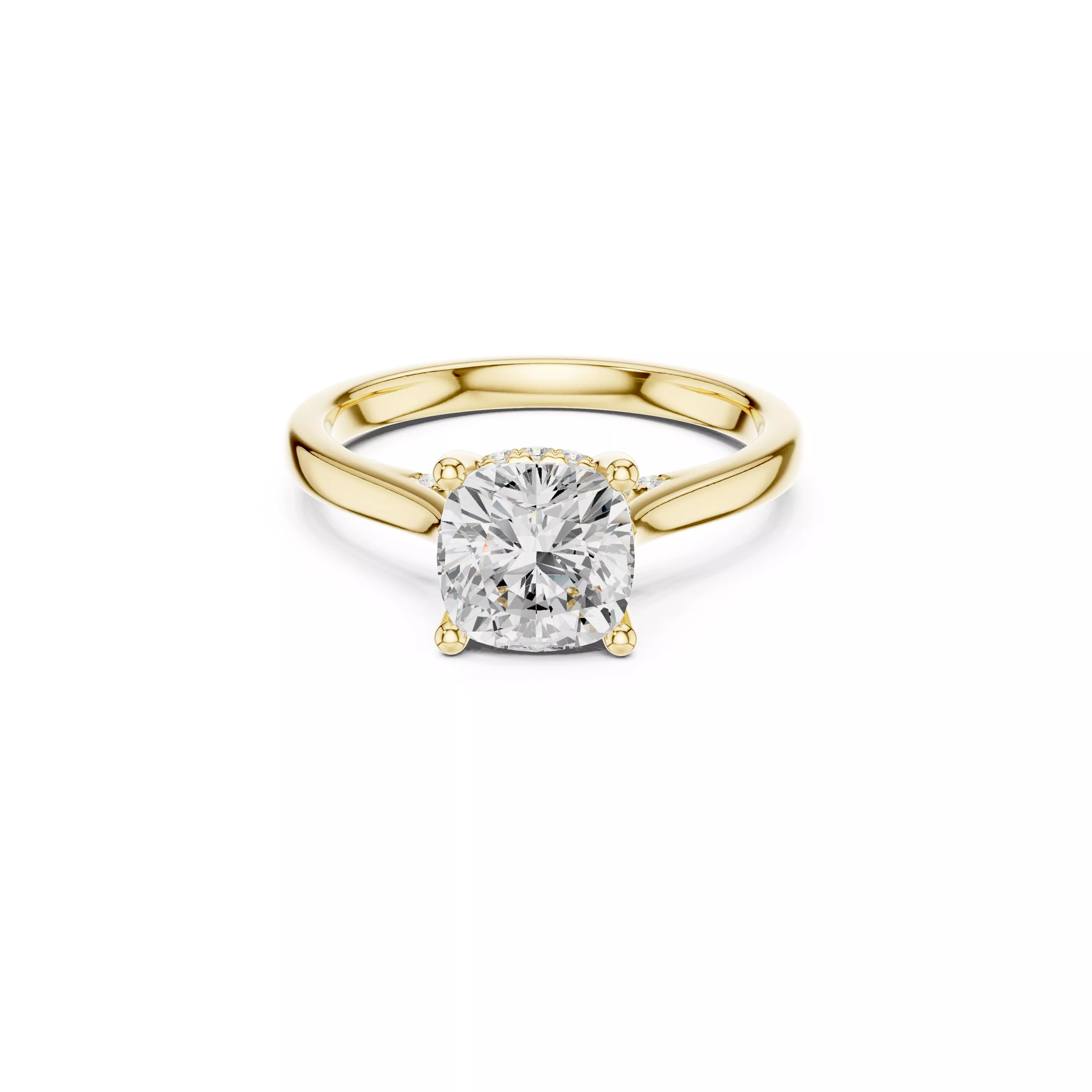 Cushion Cut Solitaire Engagement Ring STL 3DM 3D print model
