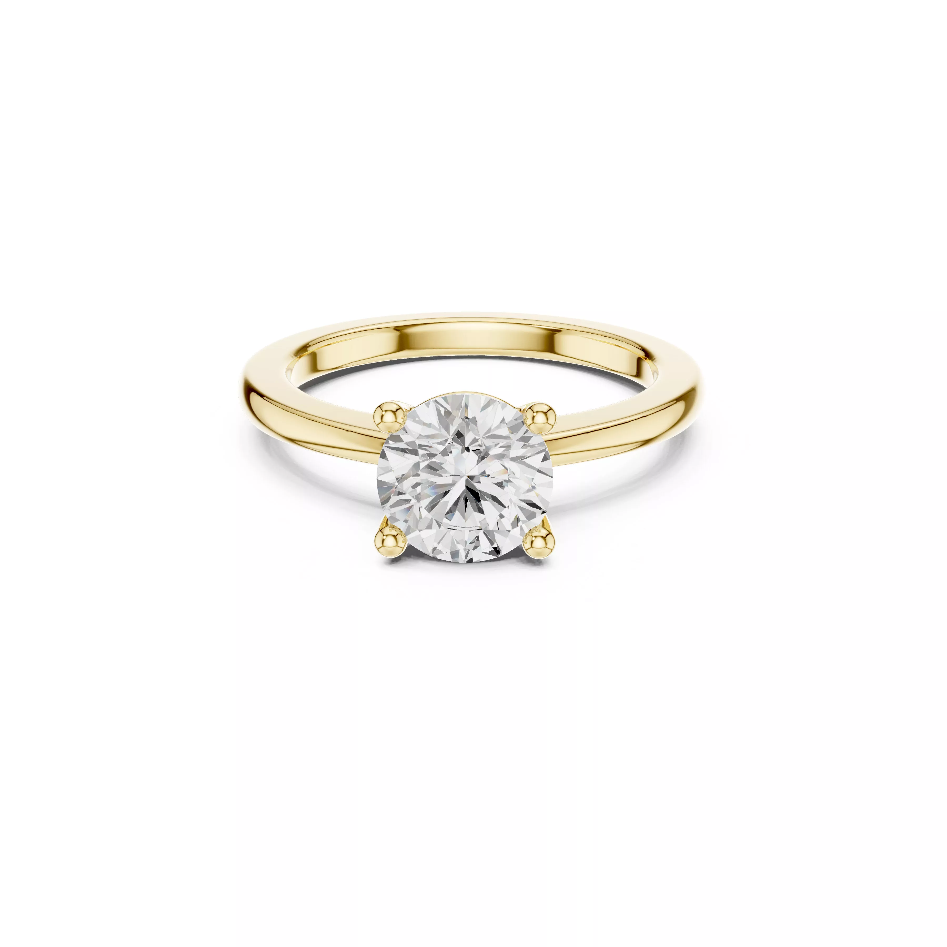 Classic Round Solitaire Engagement Ring STL 3DM 3D print model