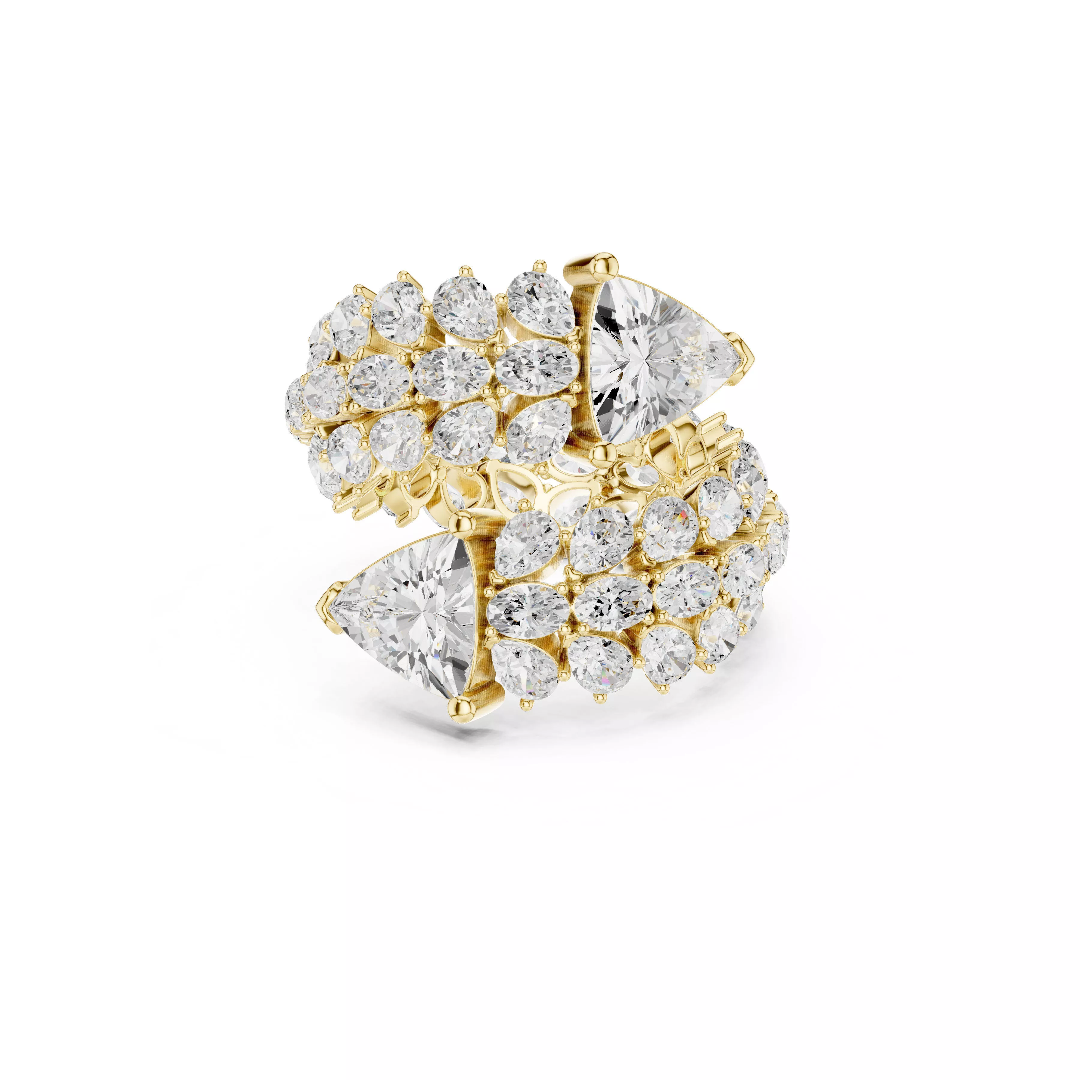 Luxury Pear Diamond Wrap Cocktail Ring STL 3DM 3D print model