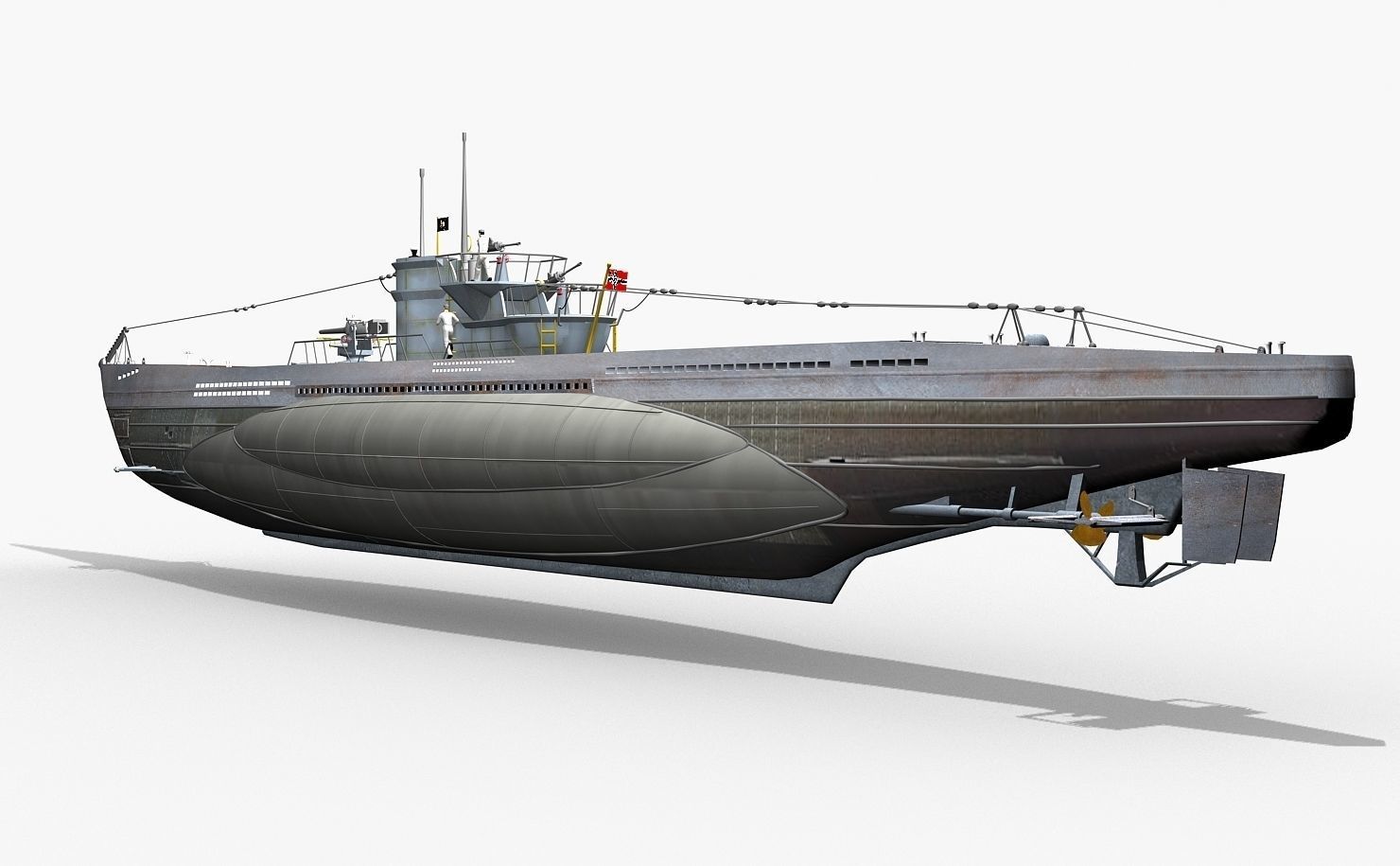 German U-BOAT Type VII 3D model_2