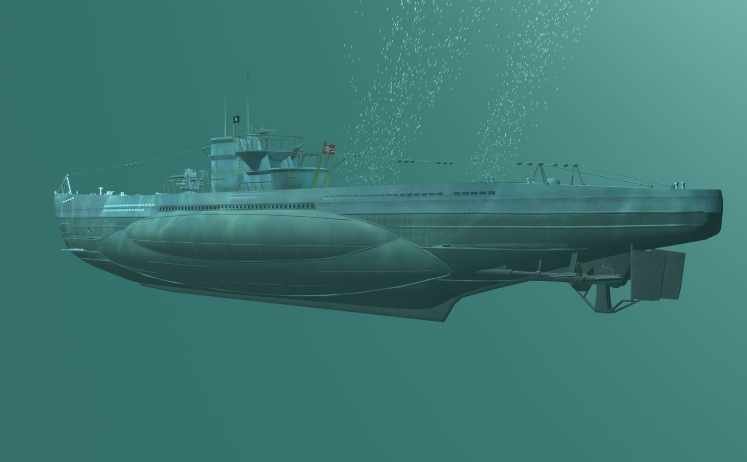 German U-BOAT Type VII 3D model_3